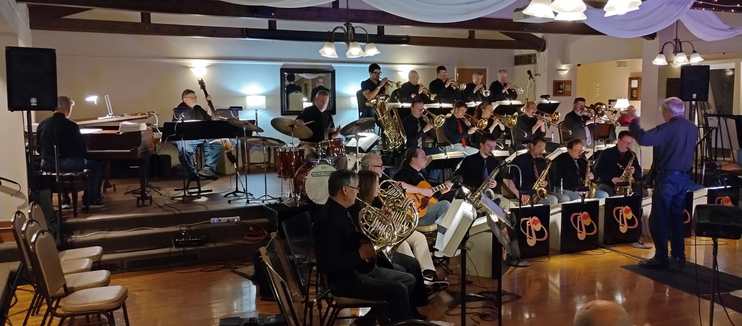 Vaughn Wiester conducts the Famous Jazz Orchestra at Clintonville Woman's Club