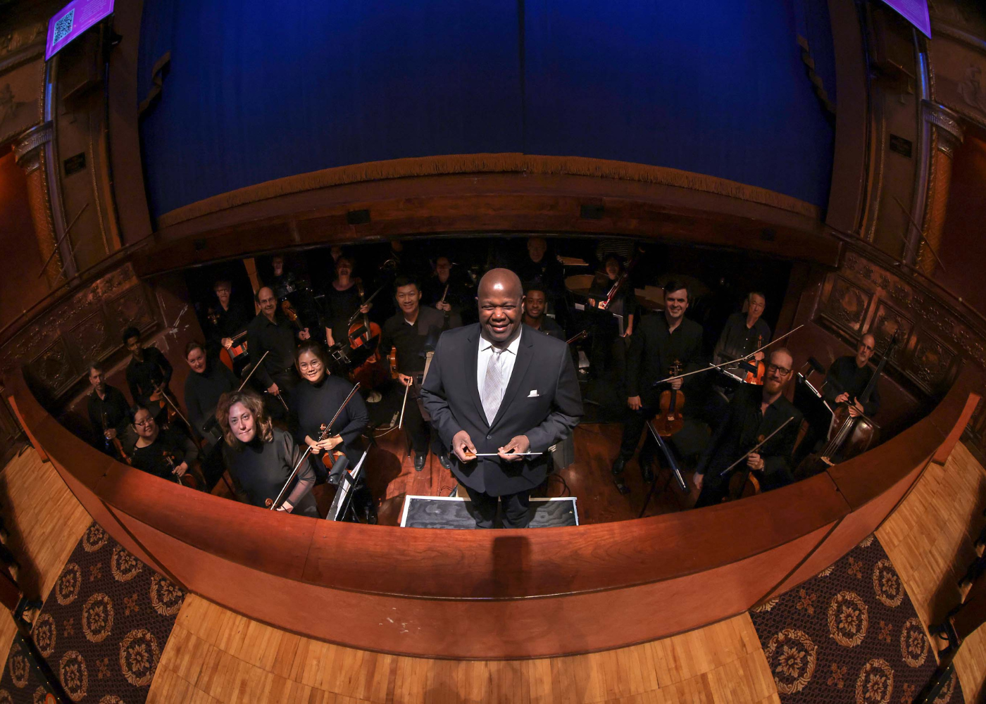 Everett McCorvey with the orchestra for OC's Carmen (Terry Gilliam)